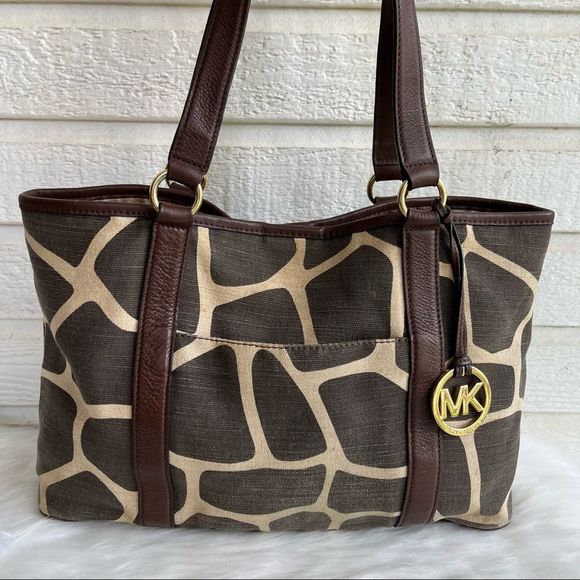 Michael Kors Handbags - • MICHAEL KORS Giraffe Canvas Shoulder Bag Tote Laptop Work Bag